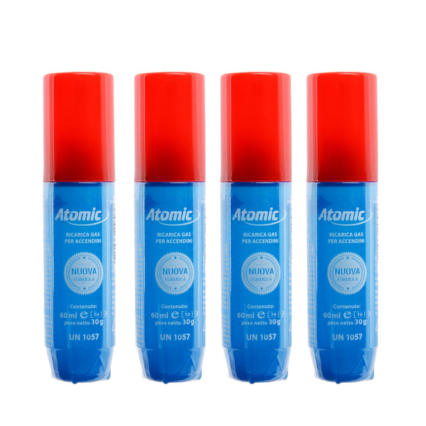 4x Gas butano Atomic Pocket per accendini (60 ml)