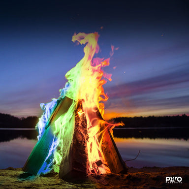 Polvere di fiamma magica colorata per feste e falò da spiaggia Polvere di fiamma magica colorata per feste e falò da spiaggia